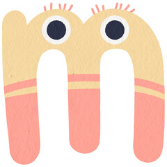 Monster lower case alphabet m