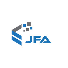 JFA letter technology logo design on black background. JFA creative initials letter IT logo concept. JFA letter design.	
