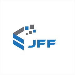 JFF letter technology logo design on black background. JFF creative initials letter IT logo concept. JFF letter design.	
