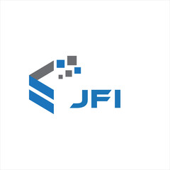 JFI letter technology logo design on black background. JFI creative initials letter IT logo concept. JFI letter design.	
