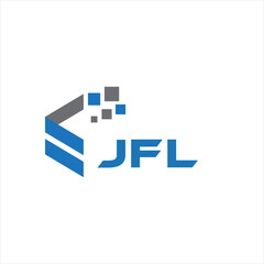JFL letter technology logo design on black background. JFL creative initials letter IT logo concept. JFL letter design.	
