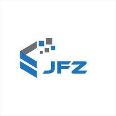 JFZ letter technology logo design on black background. JFZ creative initials letter IT logo concept. JFZ letter design.	
