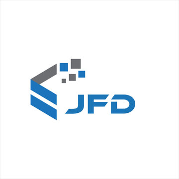 JFD letter technology logo design on black background. JFD creative initials letter IT logo concept. JFD letter design.	
