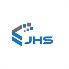 JHS letter technology logo design on white background. JHS creative initials letter IT logo concept. JHS setting shape design.
