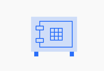 Geometric Safe money illustration in flat style design. Vector illustration and icon. 