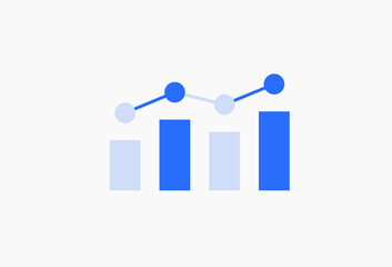 Fototapeta premium Geometric stats illustration in flat style design. Vector illustration and icon. 