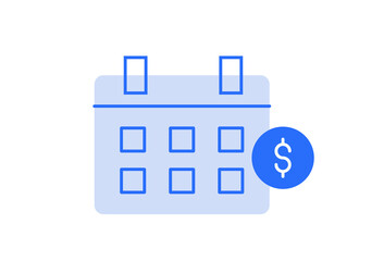 Isolated Geometric Money planner illustration in flat style design. Vector illustration and icon. 