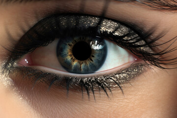 Smokey eye look, macro close up. Generative AI
