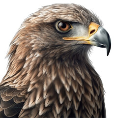 Fototapeta premium eagle, face shot, portrait, isolated on transparent background cutout, generative ai.