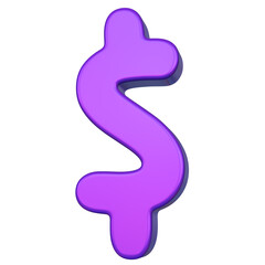 Metallic Purple Dollar symbol