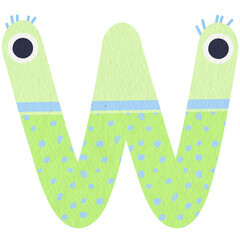 Monster lower case alphabet w