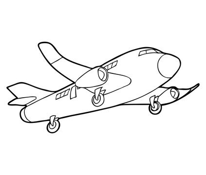plane outline vector illustration