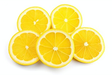 Refreshing citrus. Closeup of organic fresh sliced lemon on white background isolated