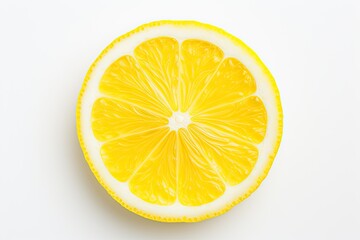 Refreshing citrus. Closeup of organic fresh sliced lemon on white background isolated
