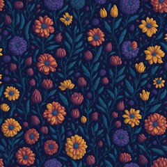 seamless pattern with flowers