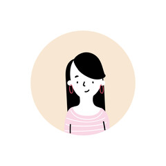 Person Portrait Circle Flat Illustration