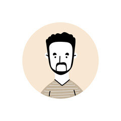 Person Portrait Circle Flat Illustration