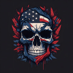 skull and American flag