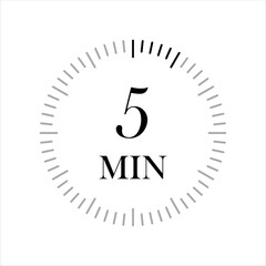 5 minutes timer Clocks, Timer 5 min icon.