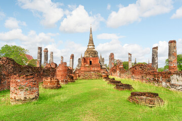 Obraz premium Scenic ruins of Wat Phra Si Sanphet in Ayutthaya, Thailand