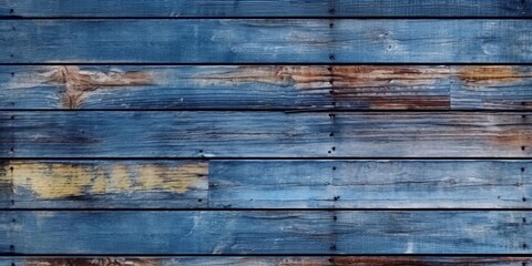 Naklejka premium Wood panel texture blue board background copy space, AI Generated