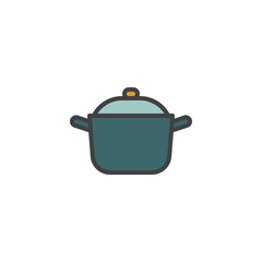 Saucepan, pot filled outline icon