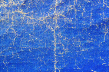 Worn blue tarpaulin material texture as background