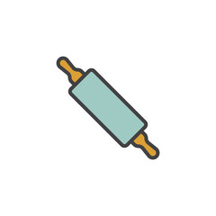 Rolling pin filled outline icon