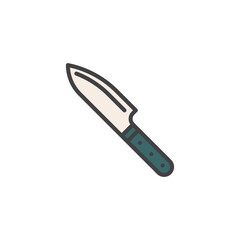 Kitchen knife filled outline icon