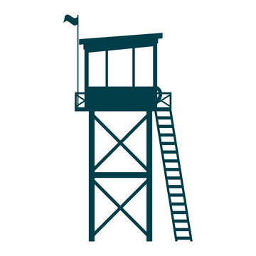 Lifeguard Tower icon. Station beach building illustration