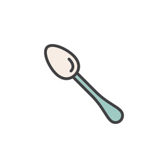 Tea spoon filled outline icon