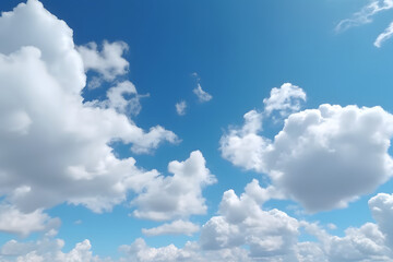 Naklejka na ściany i meble Blue Sky Background with White Cloud, AI Generated.