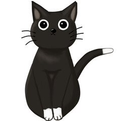 black cat cartoon