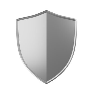 silver badge shield guard protect isolated on white background element protect. silver badge shield guard protect isolated element. silver badge shield guard protect element 3d illustration