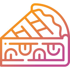 raspberry pie gradient line icon