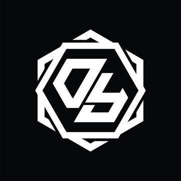 recommend clip art: DY Logo monogram hexagon shape with geometric abstract outline design template