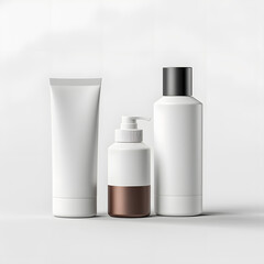 set of cosmetic bottles