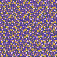 Naklejka premium Trendy seamless botanical textile pattern.Delicate floral print with small flowers for fabric or paper. Cute botanical flower pattern hand drawn vector, ditsy style, trendy textile print