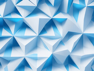 Beautiful futuristic Geometric background for your presentation. Textured intricate 3D wall in light blue and white tones