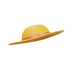 Fototapeta premium hat prop travel 3d icon illustration