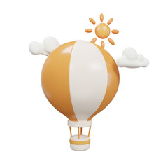 balloon in the sky travel 3d icon illustration