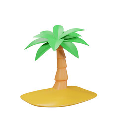 palm tree travel 3d icon illustration