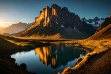 Fototapeta premium sunrise over the lake