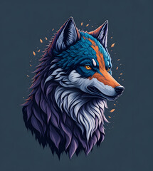 wolf logo portrait