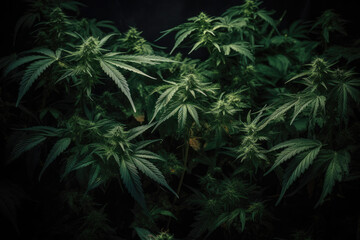 Cannabis plants indoors.AI generative
