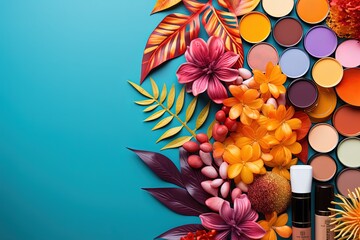 Bright Flat Lay Cosmetics Arrangement