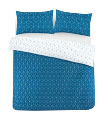 Line Pattern Blue Bed Set 