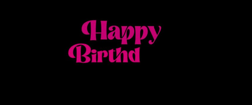 Happy Birthday text Animation