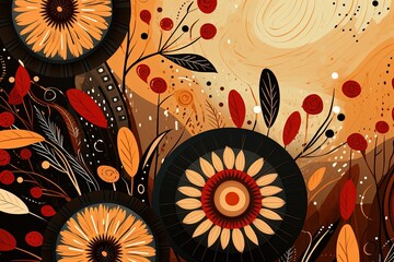 Warm Earthy Boho Pattern Background