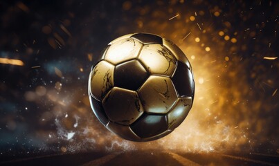Fototapeta premium Football Advertising Background, Soccer Tournament Competition and Training For Social Media Post. Generative Ai